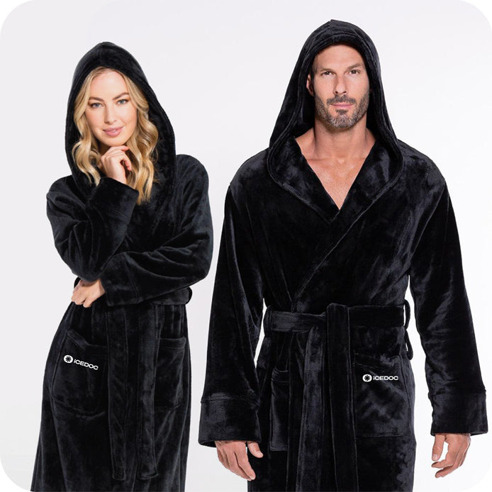 Icedoc Plush Hooded Bathrobe